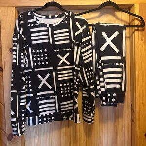 Black & White Geometric Loungewear Set